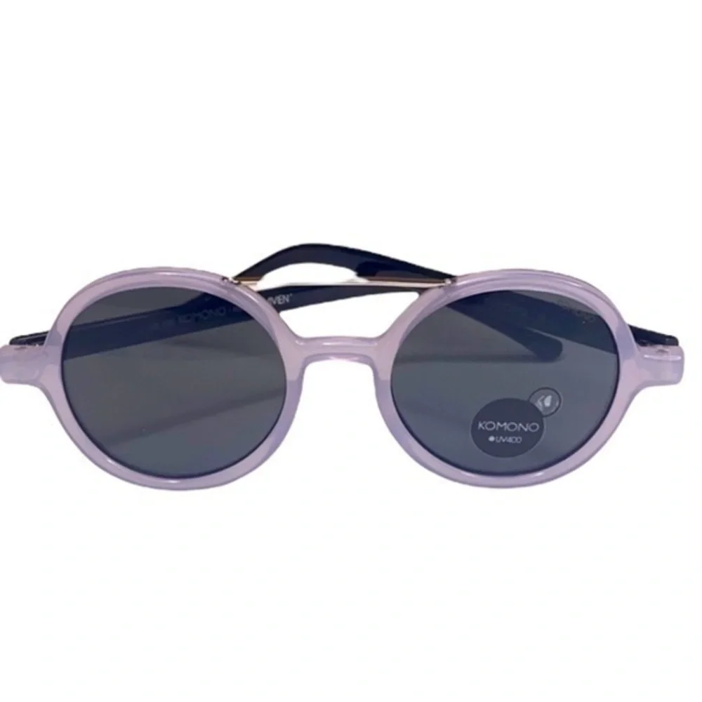 New KOMONO Vivien Violet / Black Sunglasses purple round